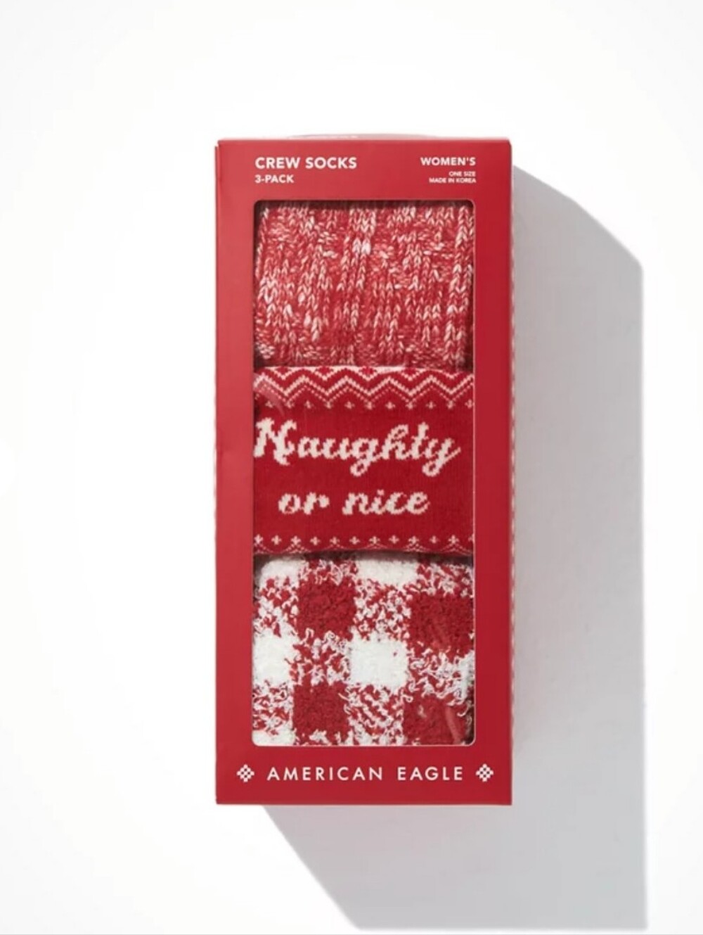 American Eagle Outfitters Women's Red Crew Socks 3-Pack
